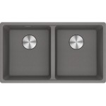 Νεροχύτης γρανιτένιος 75x44 χωρίς πάγκο ένθετος 2 γούρνες stone grey, χρώμα: Γκρι Γρανιτένιοι