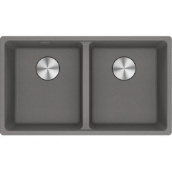 Νεροχύτης γρανιτένιος 75x44 χωρίς πάγκο ένθετος 2 γούρνες stone grey, χρώμα: Γκρι Γρανιτένιοι