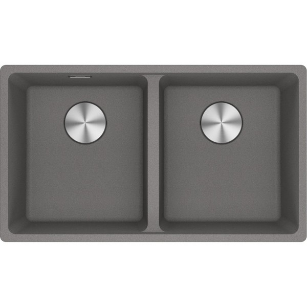 Νεροχύτης γρανιτένιος 75x44 χωρίς πάγκο ένθετος 2 γούρνες stone grey, χρώμα: Γκρι Γρανιτένιοι