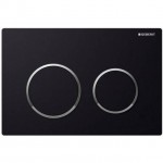 Πλακέτα εντοιχιζόμενου καζανακίου από ABS διπλής ενέργειας μηχανικά, χρώμα: Μαύρο επιφάνεια: Γυαλιστερή Πλακέτες