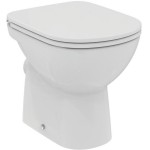 Floor standing toilet & toilet seat soft closing, style: Sandwich horizontal outlet p Simple with rim 48,5x36 surface: Glossy, color: White Floor standing
