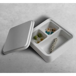 Bijouter material: Solid Surface multi, 14x14x6cm, color: White Jewel boxes
