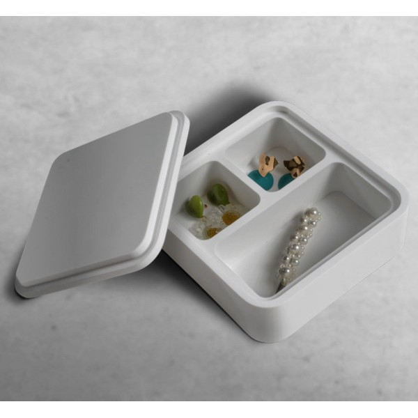 Μπιζουτιέρα multi, 14x14x6cm από solid surface, χρώμα: Λευκό Μπιζουτιέρες