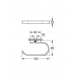 Paper holder no cover material: Brass brushed nickel, color: Chrome surface: Brushed Toilet paper holders