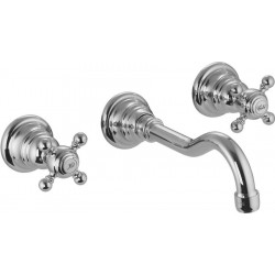 Μπαταρία νιπτήρος εντοιχιζόμενη - εξωτερικό μέρος 2 λαβών 3 οπών χωρίς βαλβίδα, χρώμα: Χρωμέ 2 λαβών, 15,9cm από ορείχαλκο επιφάνεια: Γυαλιστερή Εντοιχιζόμενες εξωτερικό μέρος