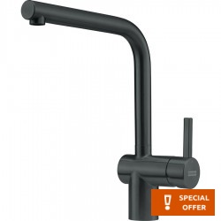 Μπαταρία κουζίνας επικαθήμενη από ορείχαλκο L-Spout industrial black, χρώμα: Μαύρο επιφάνεια: Ματ