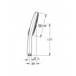 Τηλέφωνο ντους 3 ροών 130, Supersteel, χρώμα: Χρωμέ επιφάνεια: Βουρτσισμένη Τηλέφωνα