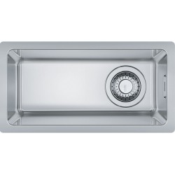 Νεροχύτης ανοξείδωτος 19x40 από inox επιφάνεια: Λεία ματ χωρίς πάγκο ένθετος με συνεπίπεδο προφίλ (Flushmount) / υποκαθήμενος, 1 γούρνα (23x44cm), χρώμα: Χρωμέ Ανοξείδωτοι