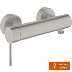 Shower tap Wall-mounted exposed material: Brass mixer without hand shower, hose and holder Supersteel, color: Chrome surface: Brushed
