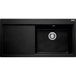 Sink Granite 96x39 left nested / Undermount 1 bowl onyx, color: Black Granite