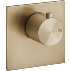 Μπαταρία ντουζιέρας εντοιχιζόμενη εξωτερικό μέρος 1 εξόδου από inox θερμοστατική με πλακέτα Warm Bronze Brushed PVD, χρώμα: Μπρονζέ επιφάνεια: Βουρτσισμένη Εντοιχιζόμενες εξωτερικό μέρος