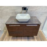 Furniture base without washbasin 95x50x60 material: Wood composite wall mounted, color: Chestnut wood Cabinets without wash basin