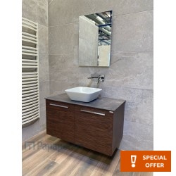 Βάση επίπλου χωρίς νιπτήρα 95x50x60 από ξύλο συνθετικό διάσταση επικάλυψης 97x51 επίτοιχου τύπου, χρώμα: Ξύλο Καστανιά Βάσεις επίπλου χωρίς νιπτήρα