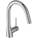 Kitchen tap Deck-mounted material: Brass with shower, color: Chrome surface: Glossy Deck-mounted Kitchen tap Deck-mounted material: Brass with shower, color: Chrome surface: Glossy Deck-mounted