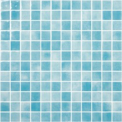 Ψηφίδα πισίνας 2,5x2,5 Ισπανίας, σχήμα: Τετράγωνο Α’ διαλογής, απόχρωση: Μπλε σε δίχτυ 31x46,7cm Ψηφίδες