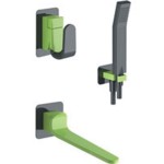 Μπαταρία μπανιέρας εντοιχιζόμενη εξωτερικό μέρος 2 εξόδων από ορείχαλκο χωρίς σπιράλ, χρώμα: Πράσινο/Μαύρο επιφάνεια: Ματ Εντοιχιζόμενες εξωτερικό μέρος