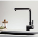Kitchen tap Window spout side material: Brass, color: Black surface: Matt Window spout side