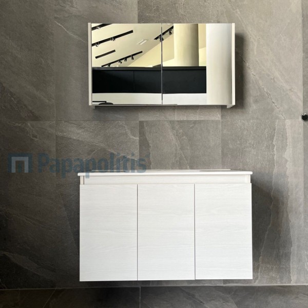 Έπιπλο μπάνιου κομπλέ με νιπτήρα, 105x60x46 από ξύλο συνθετικό επίτοιχου τύπου, χρώμα: Ξύλο Λευκό Έπιπλα μπάνιου κομπλέ Έπιπλο μπάνιου κομπλέ με νιπτήρα, 105x60x46 από ξύλο συνθετικό επίτοιχου τύπου, χρώμα: Ξύλο Λευκό Έπιπλα μπάνιου κομπλέ