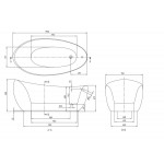 Bathtub Free standing/ Built-in 190x95x83 material: Quaryl surface: Glossy, color: White white alpin, Quaryl no grab bars Free standing/ Built-in
