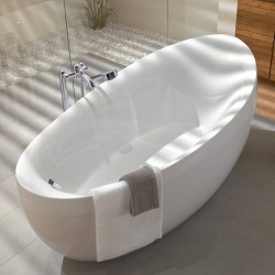 Bathtub Free standing/ Built-in 190x95x83 material: Quaryl surface: Glossy, color: White white alpin, Quaryl no grab bars Free standing/ Built-in