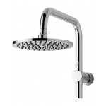 Βέργα με κεφαλή ντους από ορείχαλκο με διανομέα Φ20cm , 104,9cm-105,4cm, παροχή,τηλέφωνο & Σπιράλ 1,75m, χρώμα: Χρωμέ επιφάνεια: Γυαλιστερή Βέργες ντους με κεφαλή