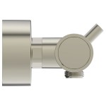 Μπαταρία ντουζιέρας επίτοιχη από ορείχαλκο θερμοστατική κορμός (χωρίς τηλέφωνο, σπιράλ, στήριγμα), silver storm PVD, χρώμα: Χρωμέ επιφάνεια: Βουρτσισμένη Επίτοιχες