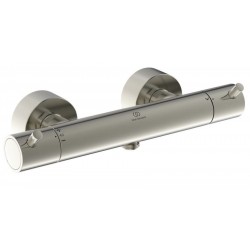 Shower tap Wall-mounted exposed material: Brass thermostatic without hand shower, hose and holder, color: Chrome surface: Brushed Wall-mouned exposed