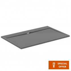 Ντουζιέρα ορθογώνια 140x90x3 από συνθετικό Concrete Grey, χρώμα: Γκρι επιφάνεια: Ματ Ορθογώνιες