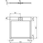 Shower tray Square 90x90 material: Synthetic Beach Sand, color: Beige surface: Matt Square Shower tray Square 90x90 material: Synthetic Beach Sand, color: Beige surface: Matt Square