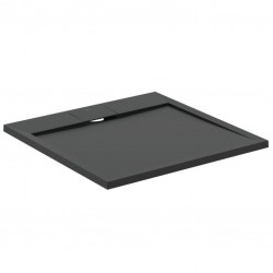 Ντουζιέρα τετράγωνη 80x80 από συνθετικό Jet Black, χρώμα: Μαύρο επιφάνεια: Ματ Τετράγωνες
