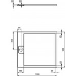 Shower tray Rectangular 100x90x3 material: Synthetic, color: White surface: Matt Shower tray Rectangular 100x90x3 material: Synthetic, color: White surface: Matt Rectangular