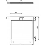 Shower tray Square 100x100 material: Synthetic, color: White surface: Matt Square Shower tray Square 100x100 material: Synthetic, color: White surface: Matt Square