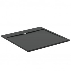 Ντουζιέρα τετράγωνη 100x100x3 από συνθετικό Jet Black, χρώμα: Μαύρο επιφάνεια: Ματ Τετράγωνες