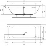 Μπανιέρα ορθογώνια 180x80 από ακρυλικό silk white, χρώμα: Λευκό χωρίς λαβές επιφάνεια: Ματ Ορθογώνιες