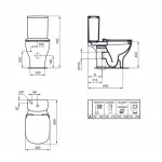 Flushing cistern Low level pressure, color: Black Close-coupled toilets cisterns