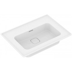 Νιπτήρας ένθετος 64x46 από πορσελάνη με υπερχείλιση χωρίς οπή , χρώμα: Λευκό επιφάνεια: Γυαλιστερή