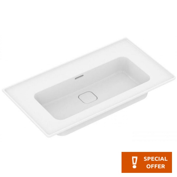 Washbasin for furniture 84x46 material: Porcelain With overflow Without hole, color: White surface: Glossy Furniture basins Washbasin for furniture 84x46 material: Porcelain With overflow Without hole, color: White surface: Glossy Furniture basins