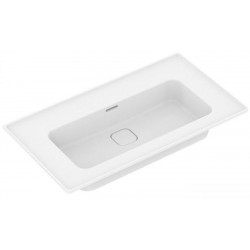 Νιπτήρας ένθετος 84x46 από πορσελάνη με υπερχείλιση χωρίς οπή , χρώμα: Λευκό επιφάνεια: Γυαλιστερή