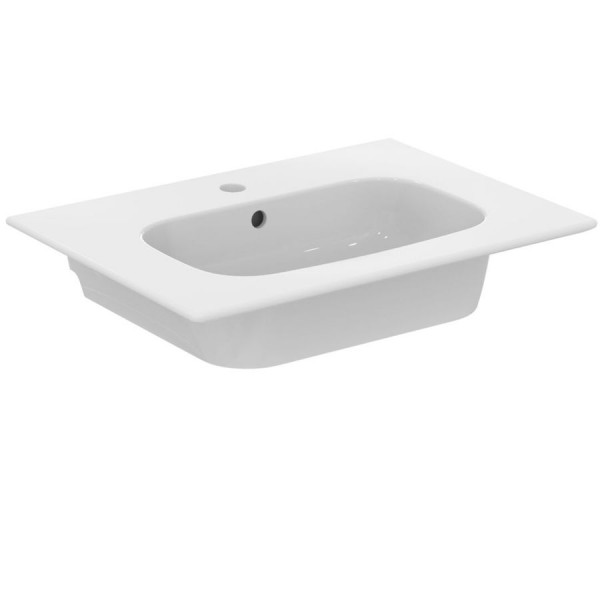 Washbasin for furniture 64x46 material: Porcelain With one hole With overflow, color: White surface: Glossy Furniture basins