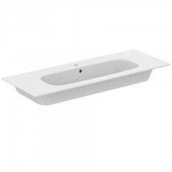 Washbasin for furniture 124x46 material: Porcelain With one hole With overflow, color: White surface: Glossy Furniture basins