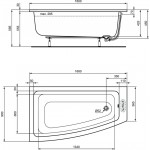 Bathtub Offset 160x90 material: Acrylic left surface: Glossy, color: White Offset Bathtub Offset 160x90 material: Acrylic left surface: Glossy, color: White Offset