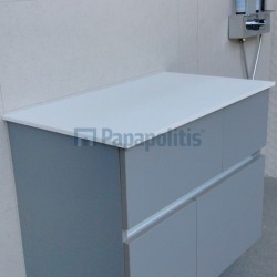 Πάγκος μπάνιου 81x47x1,27 από solid surface επιφάνεια: Ματ, χρώμα: Λευκό Πάγκοι μπάνιου