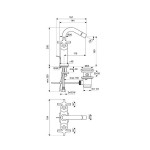 Bidet mixer material: Brass, color: Grey surface: Brushed Deck-mounted Bidet mixer material: Brass, color: Grey surface: Brushed Deck-mounted