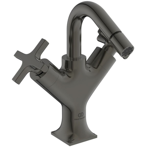 Μπαταρία μπιντέ από ορείχαλκο λαβή cross, magnetic grey, χρώμα: Γκρι επιφάνεια: Βουρτσισμένη Επικαθήμενες