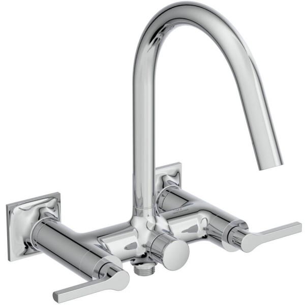 Bathtub tap Wall-mounted exposed material: Brass without hand shower, hose and holder dual-level mixer, color: Chrome surface: Glossy Wall-mouned exposed Bathtub tap Wall-mounted exposed material: Brass without hand shower, hose and holder dual-level mixer, color: Chrome surface: Glossy Wall-mouned exposed