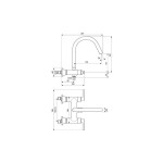 Bathtub tap Wall-mounted exposed material: Brass without hand shower, hose and holder dual-level mixer, color: Grey surface: Brushed Wall-mouned exposed
