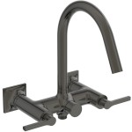 Bathtub tap Wall-mounted exposed material: Brass without hand shower, hose and holder dual-level mixer, color: Grey surface: Brushed