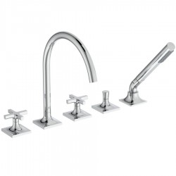 Bathtub tap Deck-mounted complete material: Brass, color: Chrome surface: Glossy Deck-mounted