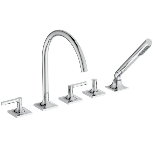 Bathtub tap Deck-mounted complete material: Brass, color: Chrome surface: Glossy Deck-mounted Bathtub tap Deck-mounted complete material: Brass, color: Chrome surface: Glossy Deck-mounted
