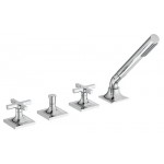 Bathtub tap Deck-mounted complete material: Brass, color: Chrome surface: Glossy Deck-mounted